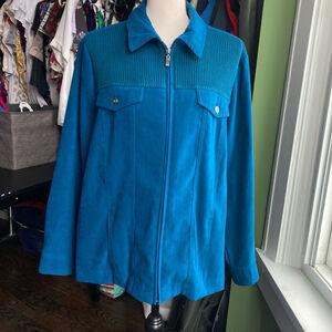 Women's Alia Petites Spring Jacket Blue Full Zip